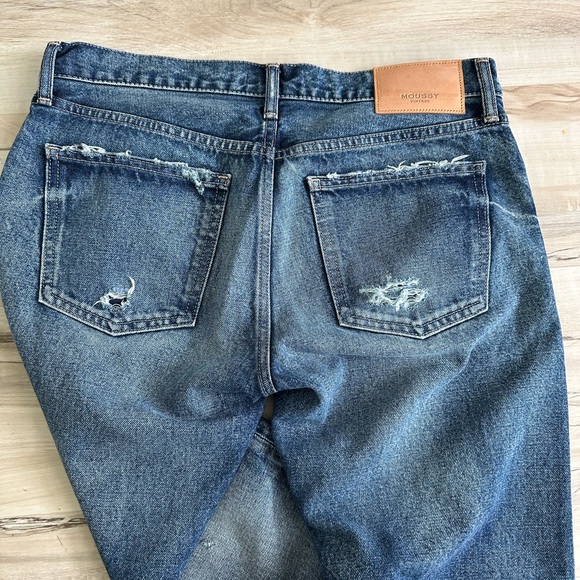 Moussy Women's Straight Leg Jeans - Distressed Blue - Picture 3 of 3